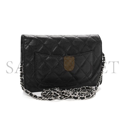 CHANEL CAVIAR QUILTED WALLET ON CHAIN WOC BLACk AP0250 (19*12*4.5cm)