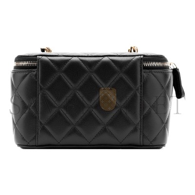 CHANEL SMALL QUILTED VANITY CASE WITH CHAIN AP2303 B18602 94305 (16*10*8cm)