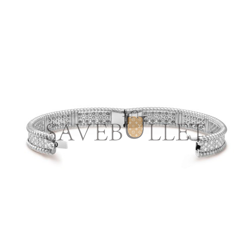 VAN CLEEF ARPELS PERLÉE DIAMONDS BRACELET, 3 ROWS, SMALL MODEL - WHITE GOLD, DIAMOND  VCARO14800