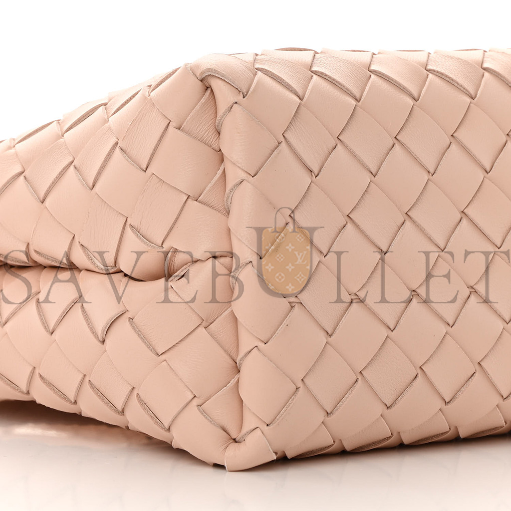 BOTTEGA VENETA NAPPA INTRECCIATO SMALL ANDIAMO SHOULDER BAG NUDE  (25*20*10cm)