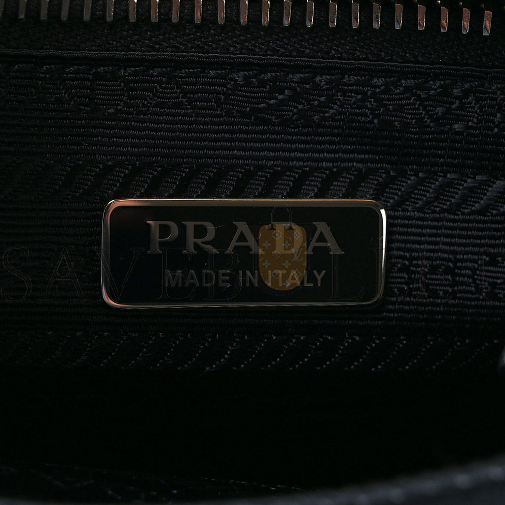 PRADA VITELLO DAINO MINI POCKET TOTE BLACK (19*17*10cm)