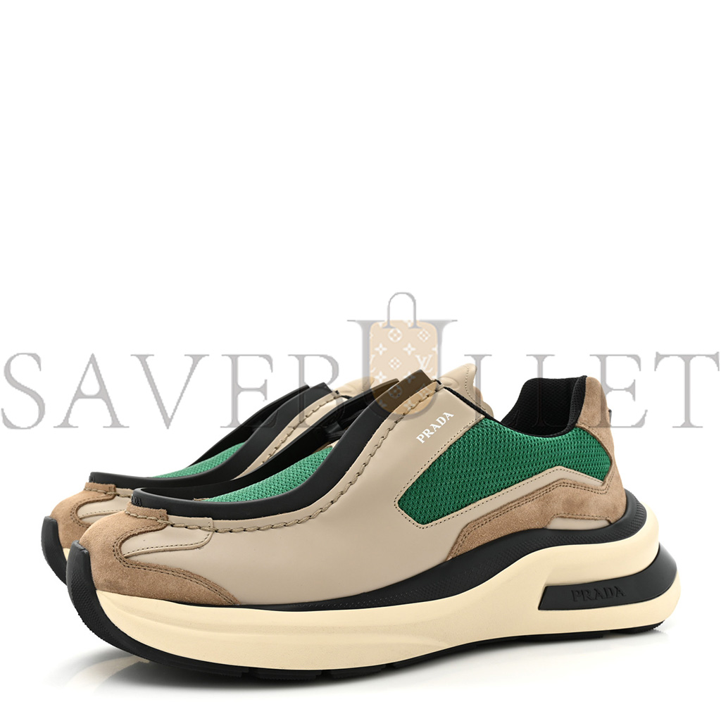 PRADA SPAZZOLATO ROIS BIKE FABRIC MENS SNEAKERS 11 QUARZO MANGO