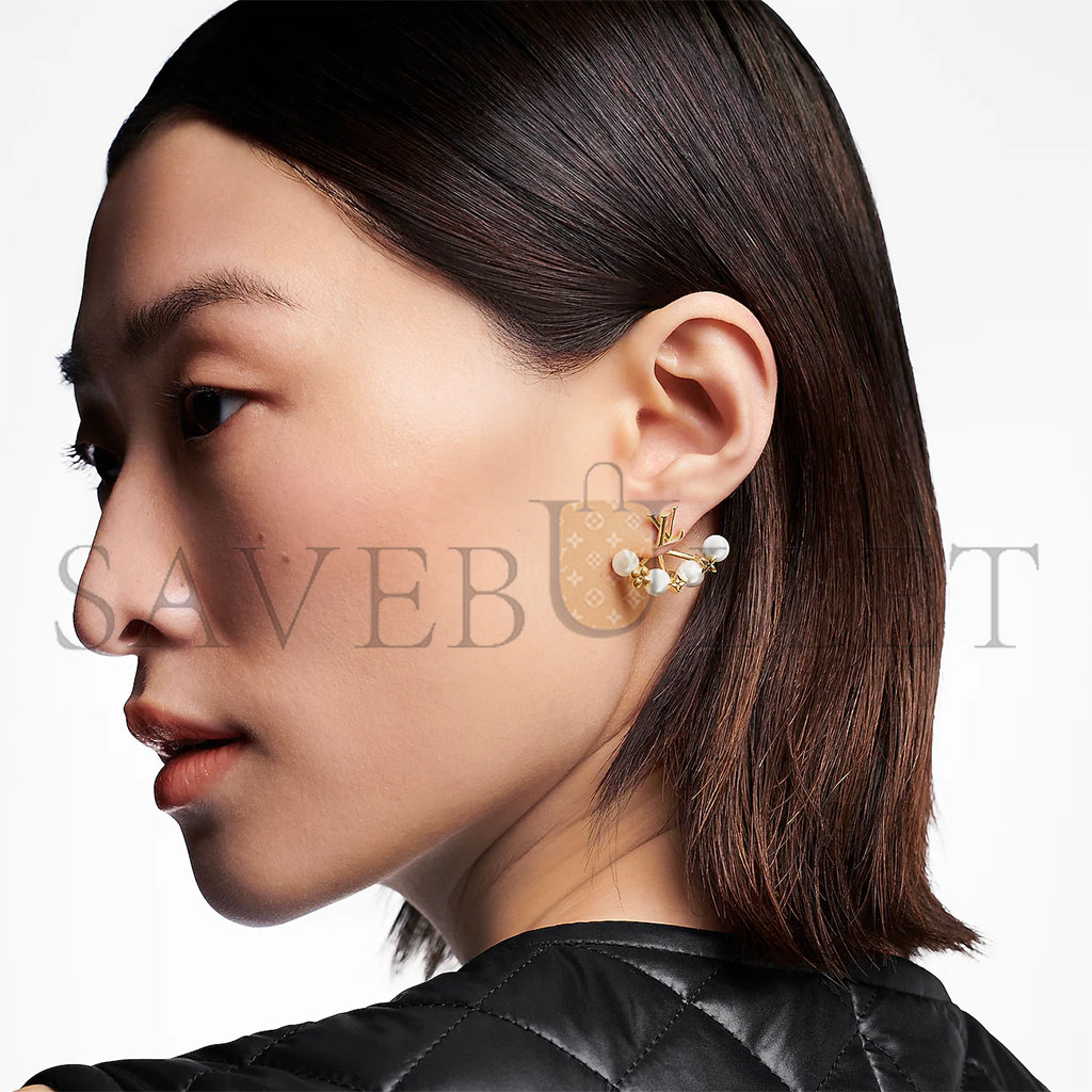 LOUIS VUITTON MINIGRAM PEARLS EARRINGS M01258