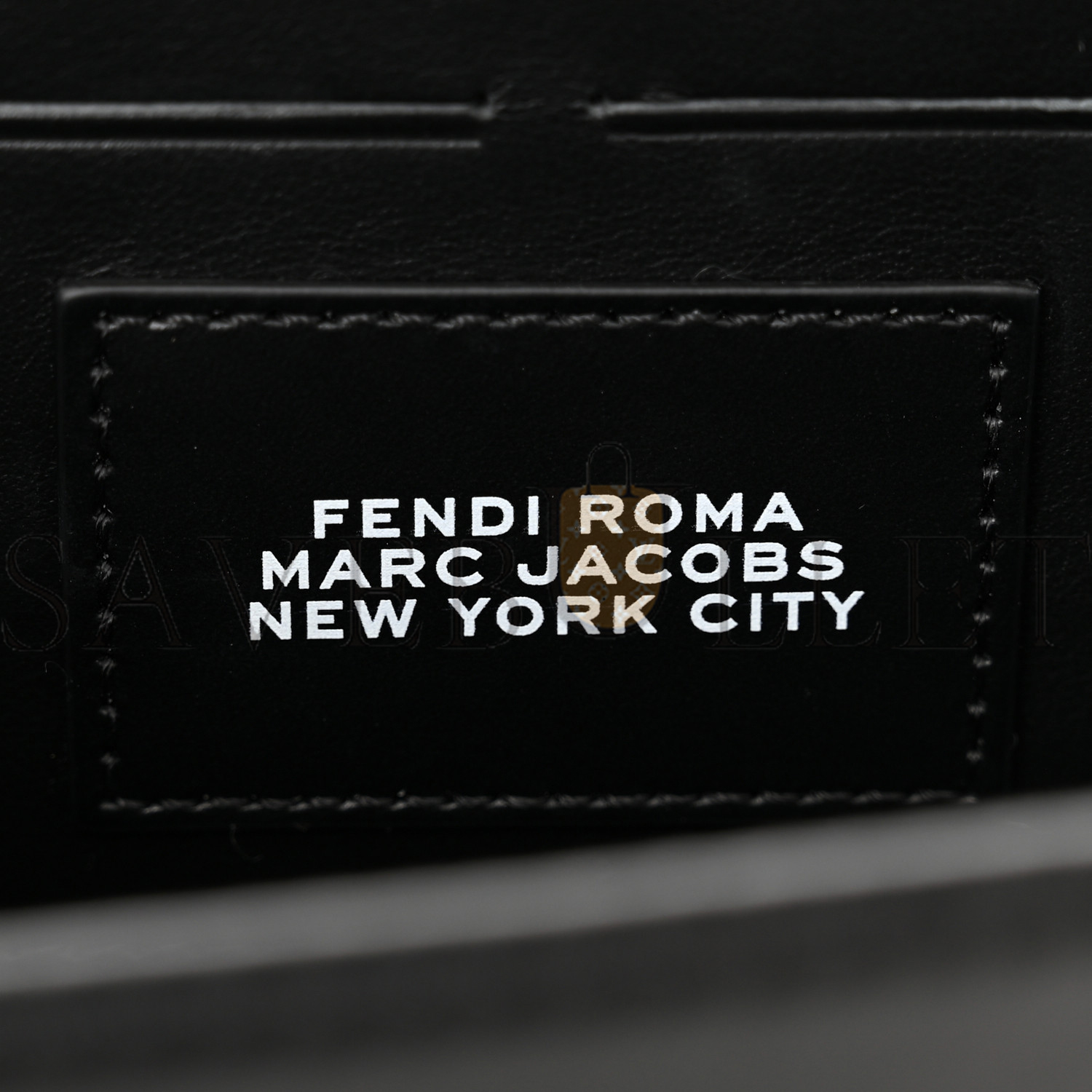 FENDI X MARC JACOBS NAPPA LOGO BAGUETTE SOFT TRUNK BAG BLACK (21*11*6cm)