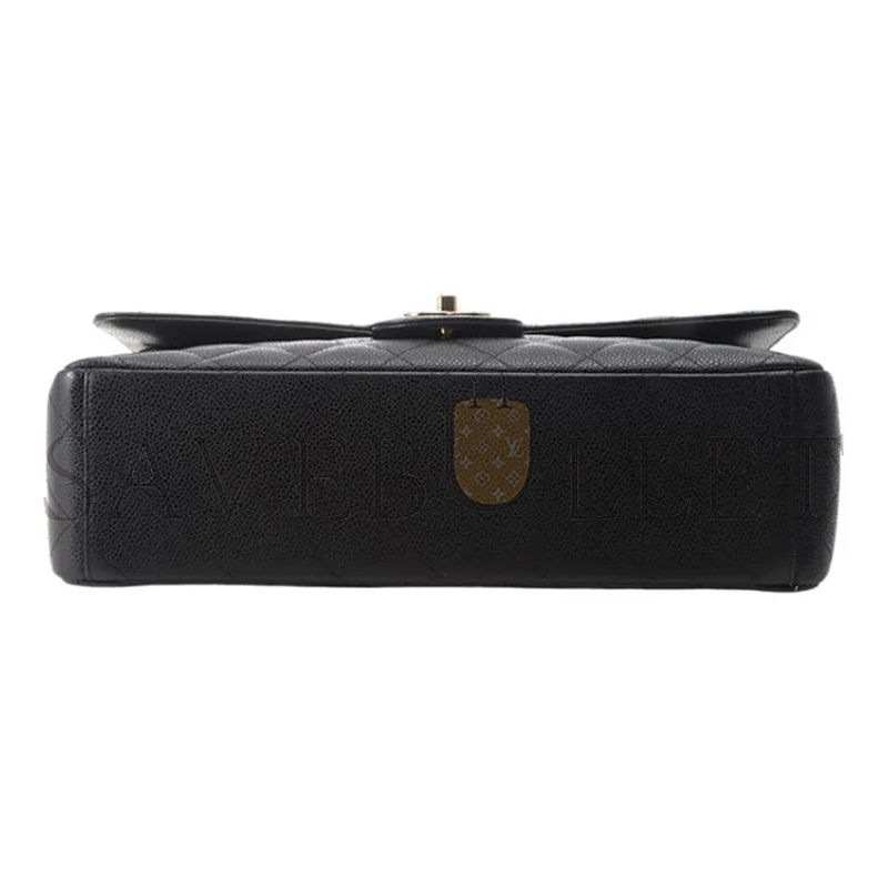 CHANEL CLASSIC FLAP GRAIN EMBOSSED BLACK A58601 Y01864 C3906 (33*23*10cm)