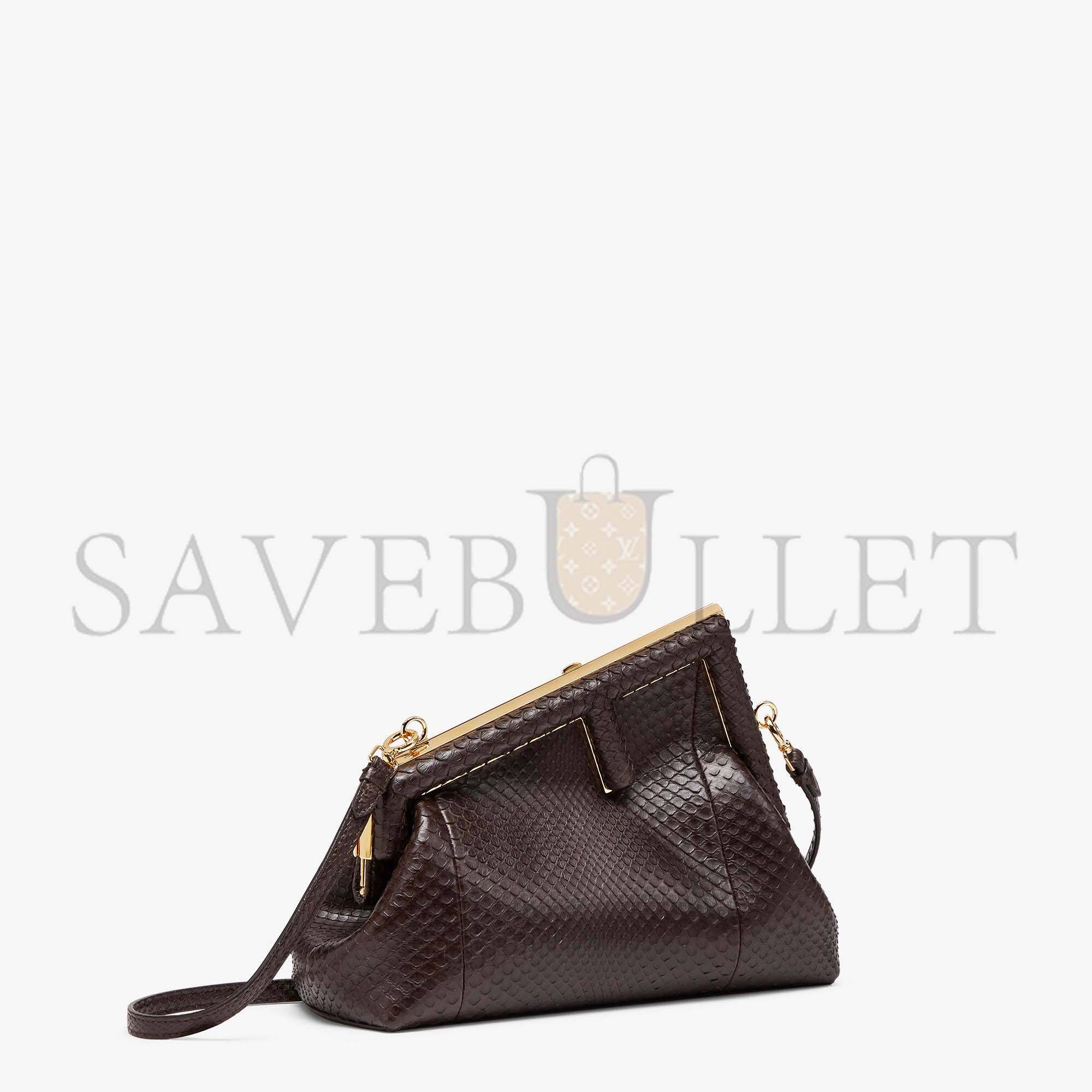 FENDI FIRST SMALL - DARK BROWN PYTHON LEATHER BAG 8BP129AHN2F12G2 (26*19*9.5cm)