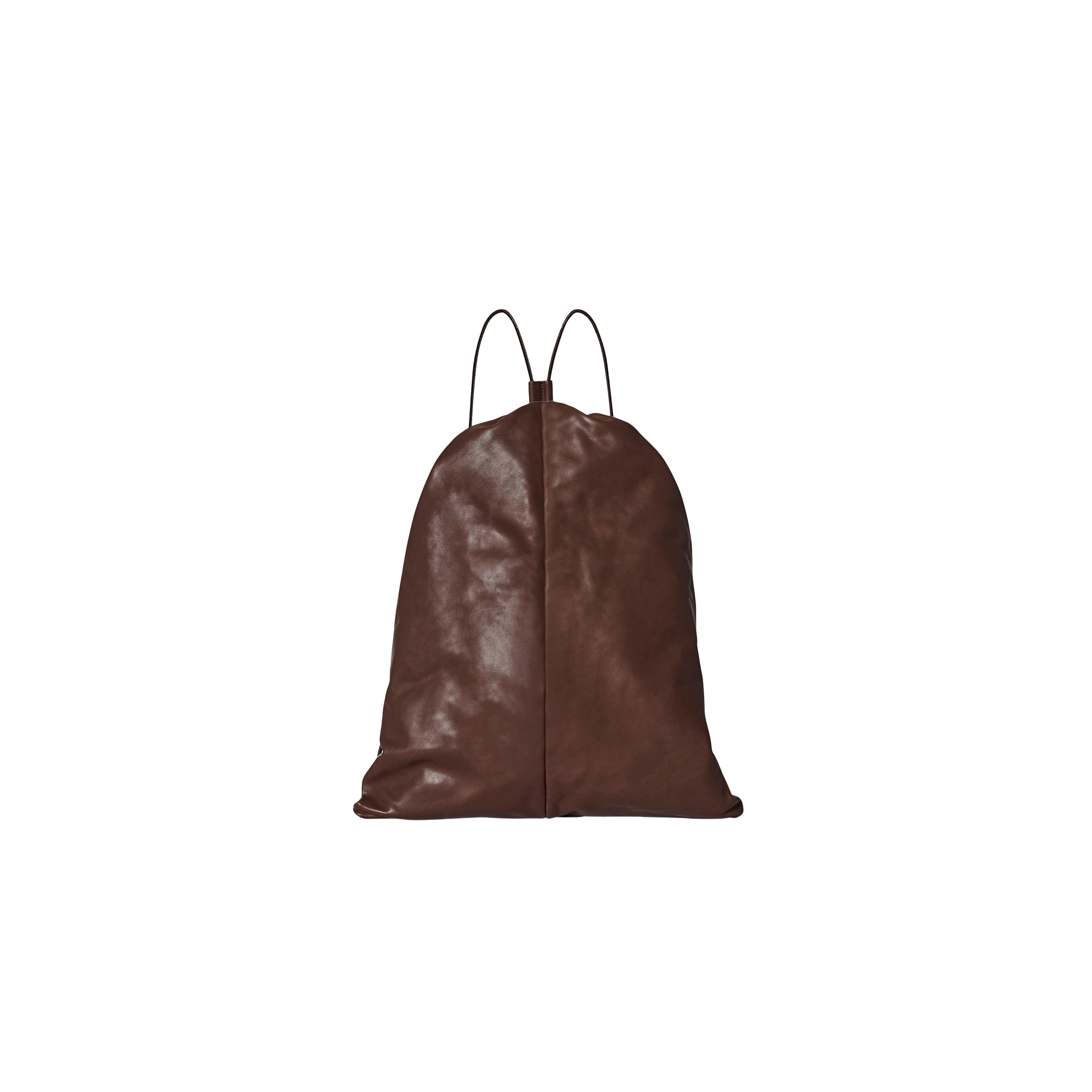 THE ROW PUFFY BACKPACK IN LEATHER CHOCOLATE W1604L114CHPLD (47*28*8cm)