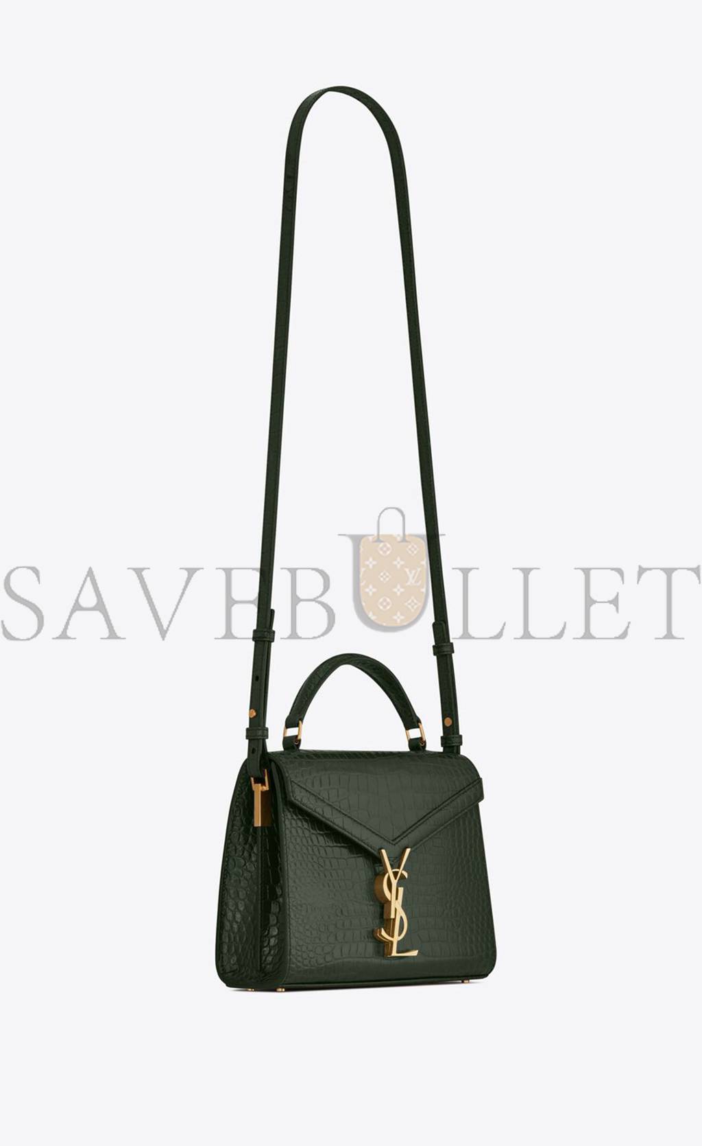 YSL CASSANDRA MINI TOP HANDLE BAG IN CROCODILE-EMBOSSED SHINY LEATHER 623930DND0J3144 (20*16*7.5cm)