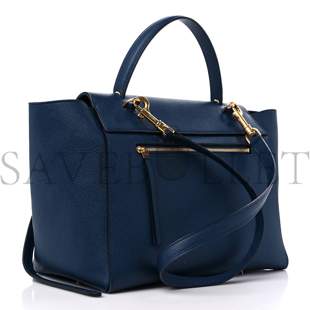 CELINE GRAINED CALFSKIN MINI BELT BAG DEEPSEA (28*23*17cm)