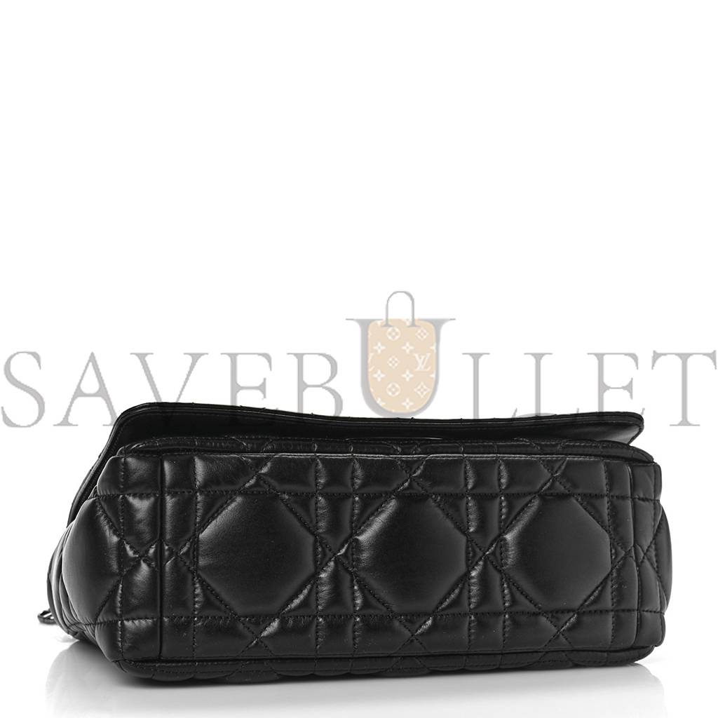 DIOR CALFSKIN MACROCANNAGE MEDIUM CARO BAG BLACK (26*15*9.5cm)